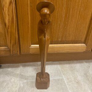 Hand Carved Religious Madonna Virgin Mary Figurine 14 Inches Tall
